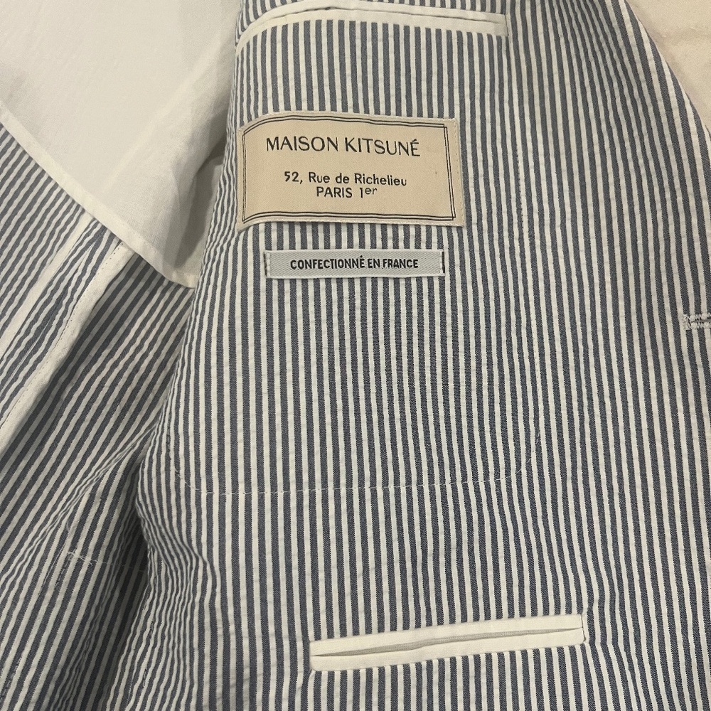 Maison Kisune Blue Seersucker Blazer, Lightly Used